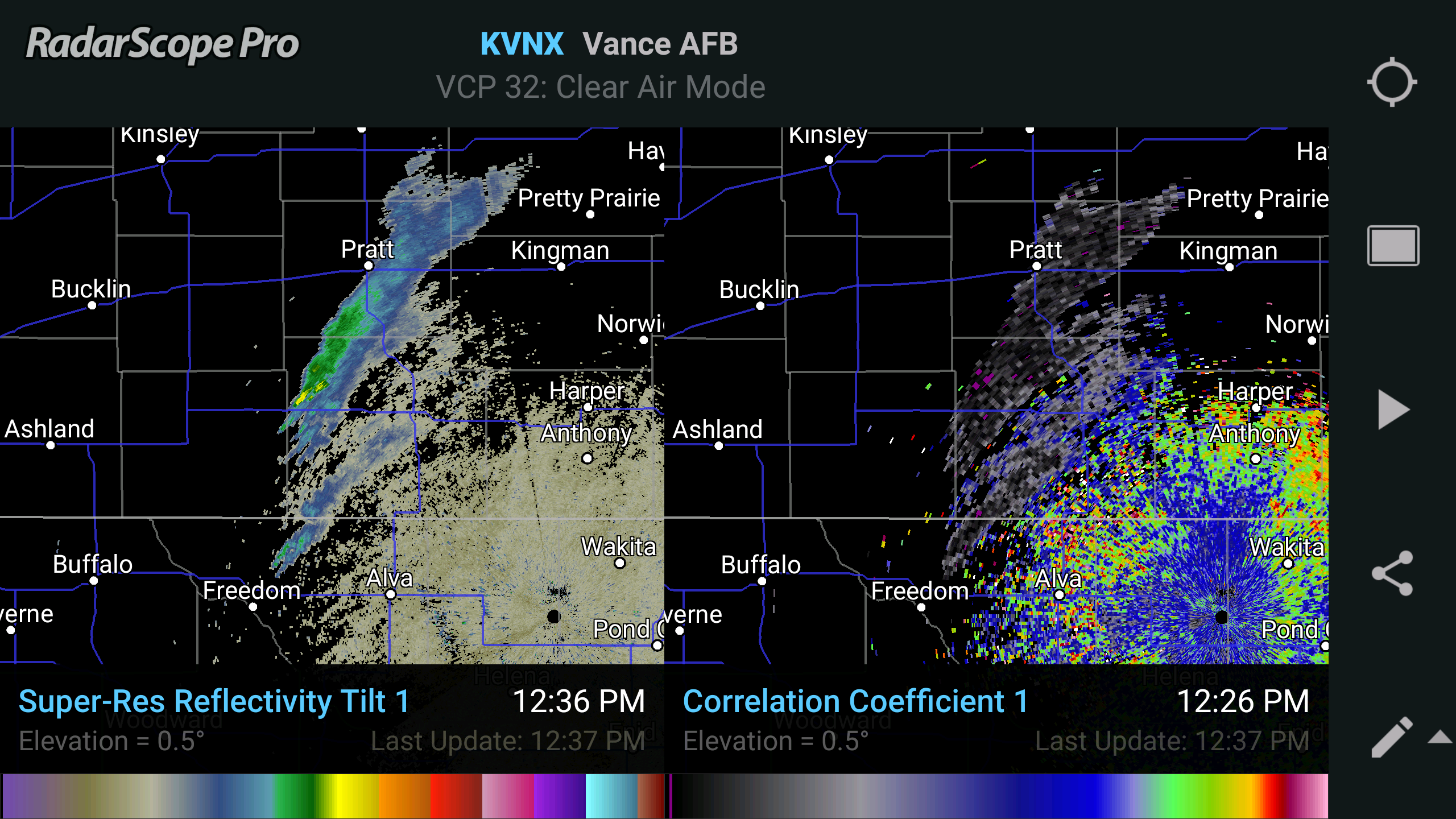 Smoke Plume in Reflectivity and Correlation Coefficient