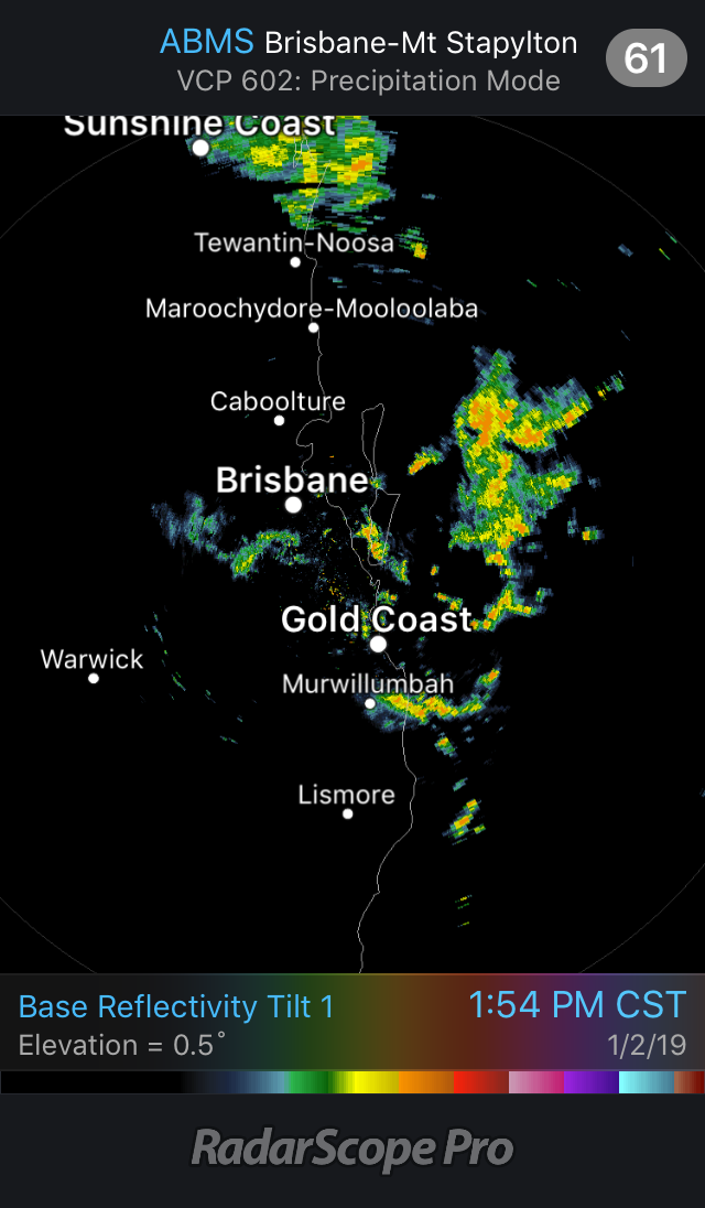 Radar Echoes from Brisbane Radar
