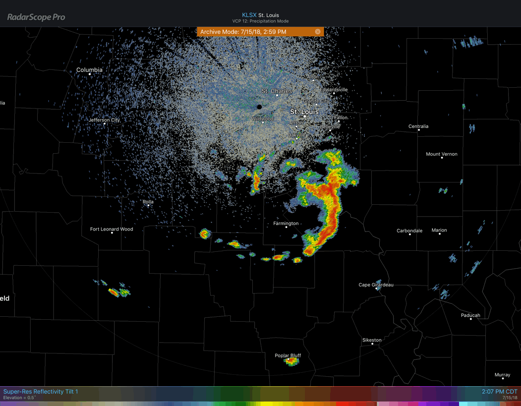 Radar Loop of Missouri MCV 7/15/18